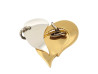  broche christian lacroix coeur metal dore et
