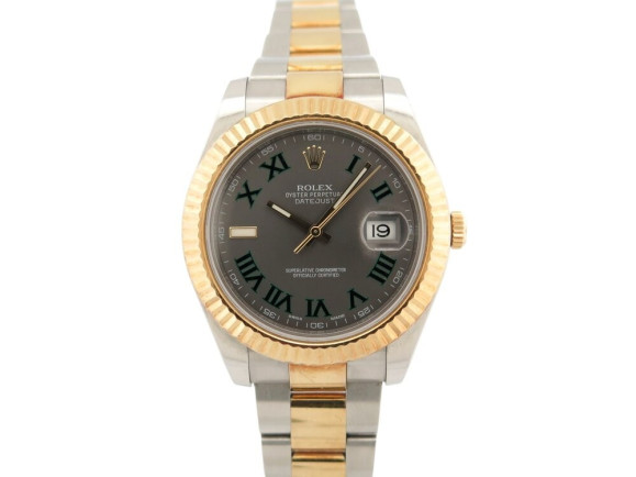 montre rolex datejust ii wimbledon 116333 en or 18k