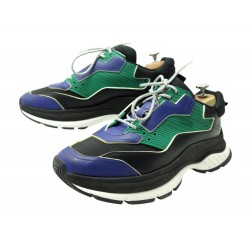 CHAUSSURES BASKETS SNEAKERS BERLUTI GRAVITY 4781 10 43 FR TOILE & CUIR VERT 920€