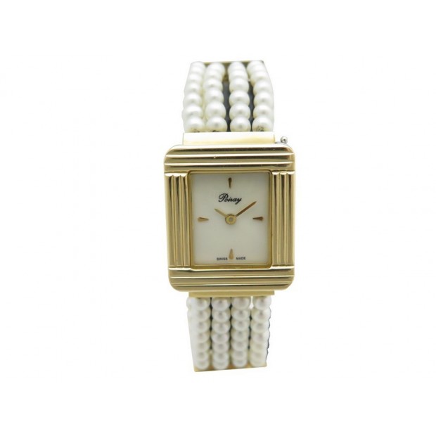 MONTRE POIRAY MA PREMIERE 26 MM OR JAUNE 18K & ACIER BRACELET PERLES WATCH 5790€