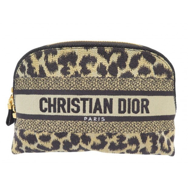 NEUF POCHETTE CHRISTIAN DIOR TROUSSE BRODERIE MIZZA MOTIF LEOPARD CLUTCH 550€