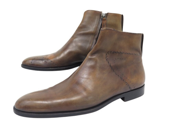 chaussures berluti 2448 bottines en cuir patine 7.5