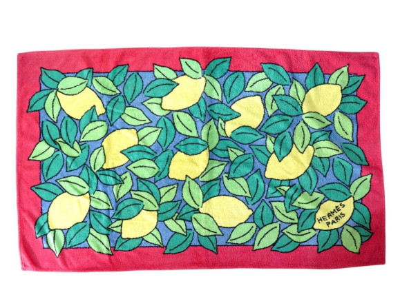 serviette hermes drap de plage citrons 150x90cm en