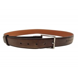 CEINTURE BERLUTI GASPARD EN CUIR MARRON MOTIF CICATRICE T 95 LEATHER BELT 600€