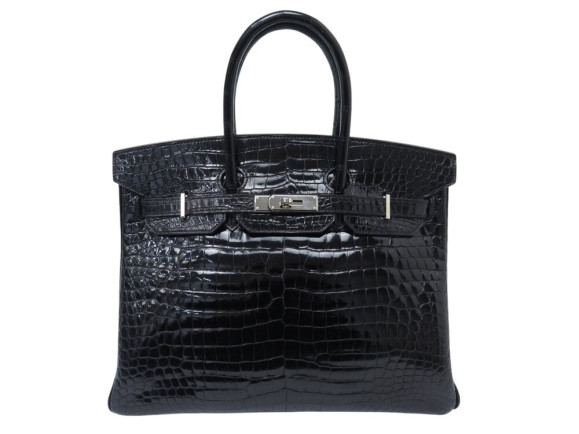 sac a main hermes birkin 35 2008 en cuir crocodile