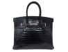 sac a main hermes birkin 35 2008 en cuir crocodile