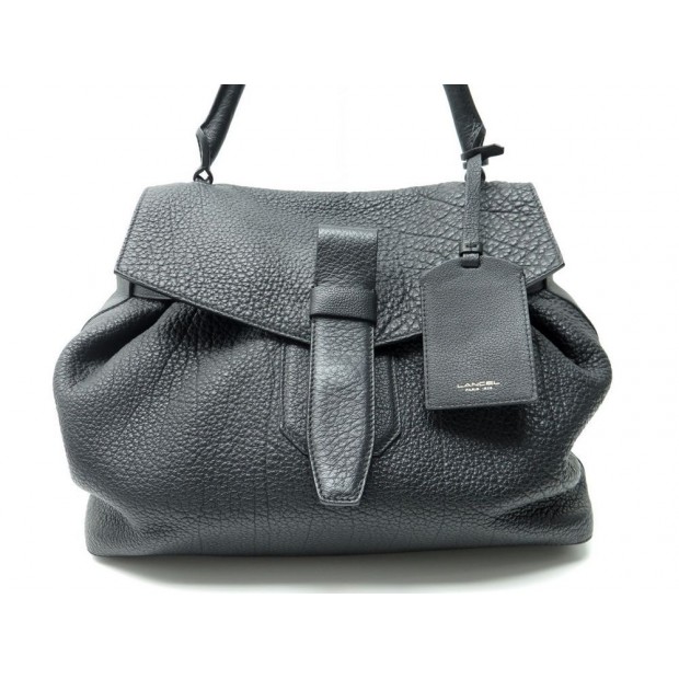 NEUF SAC A MAIN LANCEL CHARLIE A0683 MOYEN MODELE EN CUIR GRAINE NOIR BAG 1290€