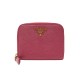 NEUF PORTE MONNAIE PRADA PORTEFEUILLE EN CUIR SAFFIANO ROSE LEATHER PURSE 580€