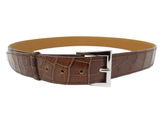 ceinture hermes boucle acier palladie cuir de