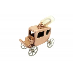 PENDENTIF HERMES CHARM CALECHE EN PLAQUE OR ROSE GOLD CARRIAGE PENDANT 300€