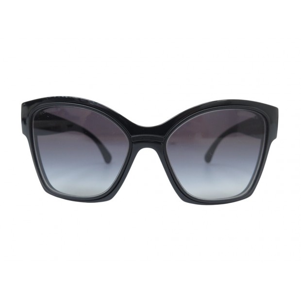 NEUF LUNETTES DE SOLEIL CHANEL PAPILLON LOGO CC 71382 NOIR BOITE SUNGLASSES 470€
