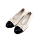 CHAUSSURES CHANEL BALLERINES 40 EN CUIR BLANC + BOITE WHITE SHOES 560€