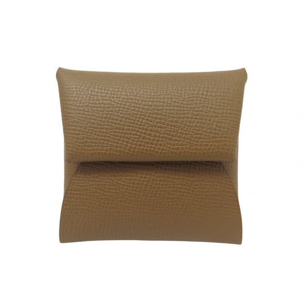 NEUF PORTE MONNAIE HERMES BASTIA EN CUIR EPSOM MARRON BROWN LEATHER WALLET 230€