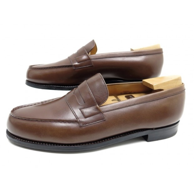 NEUF CHAUSSURES JM WESTON 180 8.5E 43 MOCASSINS EN CUIR MARRON EMBAUCHOIRS 660€