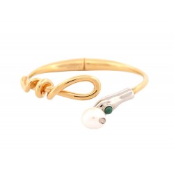 BRACELET CHLOE JONC CALLIE TAILLE M LAITON DORE GOLDEN BANGLE STRAP BOITE 445€
