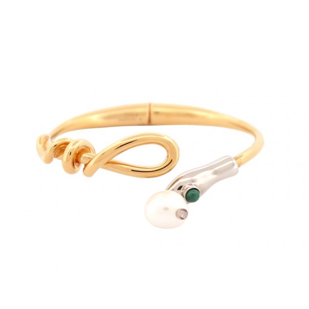 BRACELET CHLOE JONC CALLIE TAILLE M LAITON DORE GOLDEN BANGLE STRAP BOITE 445€