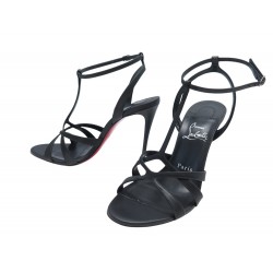 CHAUSSURES CHRISTIAN LOUBOUTIN SANDALES TANGUEVA 100 38 CUIR NOIR SHOES 845€