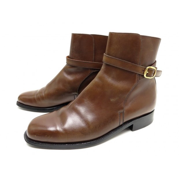 CHAUSSURES MANUFACTURE JM WESTON 8D 42 BOTTINES JODHPUR CUIR MARRON BOOTS 700€