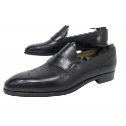CHAUSSURES BERLUTI ELEGANT MOCASSINS EN CUIR PERFORE NOIR 8.5 42.5 LOAFERS 1700€