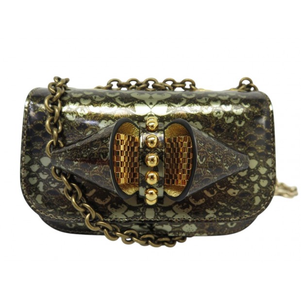 SAC A MAIN CHRSITIAN LOUBOUTIN SWEET CHARITY MINI CUIR VERNIS MOTIF PYTHON 1045€