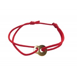 BRACELET DINH VAN PADLOCK SUR CORDON CADENAS OR JAUNE 18K ECRIN GOLD BANGLE 470€