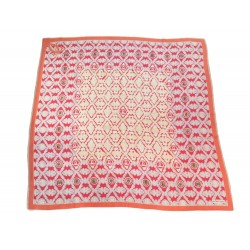 CHALE MUST DE CARTIER LOGO CACHEMIRE ET SOIE ROSE FOULARD CARRE 130CM SHAWL 690€