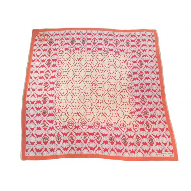 CHALE MUST DE CARTIER LOGO CACHEMIRE ET SOIE ROSE FOULARD CARRE 130CM SHAWL 690€