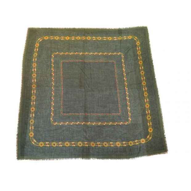 VINTAGE NEUF CHALE CHANEL BIJOUX GRIPOIX CARRE 130CM CACHEMIRE SOIE SHAWL 1260€