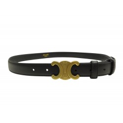 NEUF CEINTURE CELINE TRIOMPHE PETIT MODELE DORE 45AX63A01 95 CUIR NOIR BELT 470€