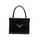 VINTAGE SAC A MAIN HERMES VASCO CORDELIERE NOEUD EN CUIR BOX NOIR LEATHER PURSE