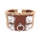 NEUF BRACELET HERMES COLLIER DE CHEIN MEDOR PICNIC OSIER 18CM BOITE BANGLE NEW