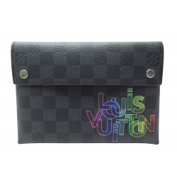 NEUF SAC POCHETTE LOUIS VUITTON ALPHA PM N40296 ABLOH EN DAMIER GRAPHITE CLUTCH
