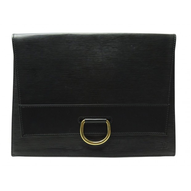 SAC A MAIN POCHETTE VOYAGE LOUIS VUITTON IENA M52722 CUIR EPI NOIR CLUTCH 900€