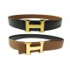 CEINTURE HERMES LIEN REVERSIBLE 32 MM CUIR TOGO BOX BOUCLE H DORE T80 BELT 755€
