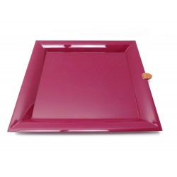 NEUF PLATEAU HERMES CHAKOR EN BOIS LAQUE MAGENTA ART DE VIVRE WOOD TRAY 600€