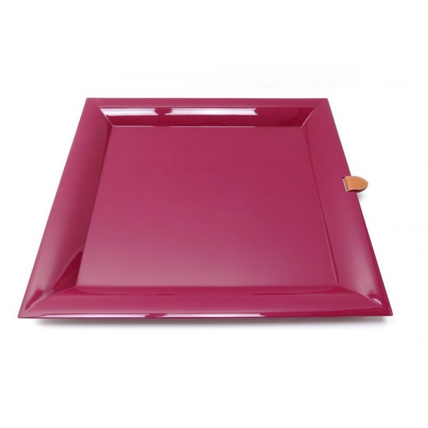 NEUF PLATEAU HERMES CHAKOR EN BOIS LAQUE MAGENTA ART DE VIVRE WOOD TRAY 600€