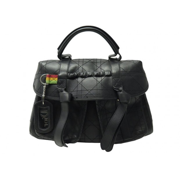 SAC A MAIN CHRISTIAN DIOR RASTA EN CUIR CANNAGE NOIR JOHN GALLIANO PURSE 3250€