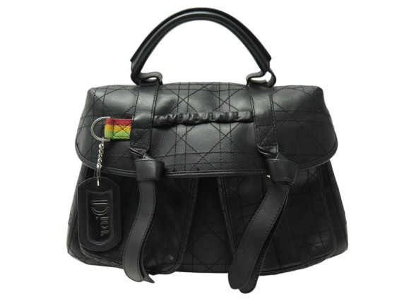 sac a main christian dior rasta en cuir cannage noir