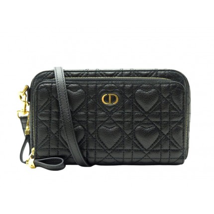 NEUF SAC A MAIN CHRISTIAN DIOR CARO DOUBLE COEUR CANNAGE BANDOULIERE BAG 2500€