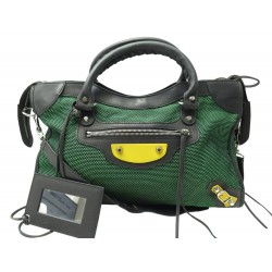 SAC A MAIN BALENCIAGA CLASSIC CITY 115748 TOILE & CUIR VERT ED LIMITEE BAG 2200€