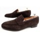 CHAUSSURES CROCKETT & JONES CRAWFORD MOCASSINS 9E 43 DAIM MARRON LOAFER 580