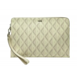 NEUF SAC POCHETTE CHRISTIAN DIOR TOILE CD DIAMOND BEIGE 2ESCA251DCO-H110 995€
