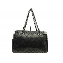 NEUF SAC A MAIN CHANEL BOWLING LOGO CC EN CUIR MATELASSE NOIR + BOITE BAG 6000€