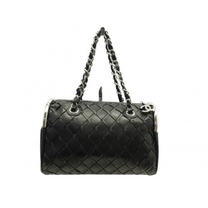 NEUF SAC A MAIN CHANEL BOWLING LOGO CC EN CUIR MATELASSE NOIR + BOITE BAG 6000€