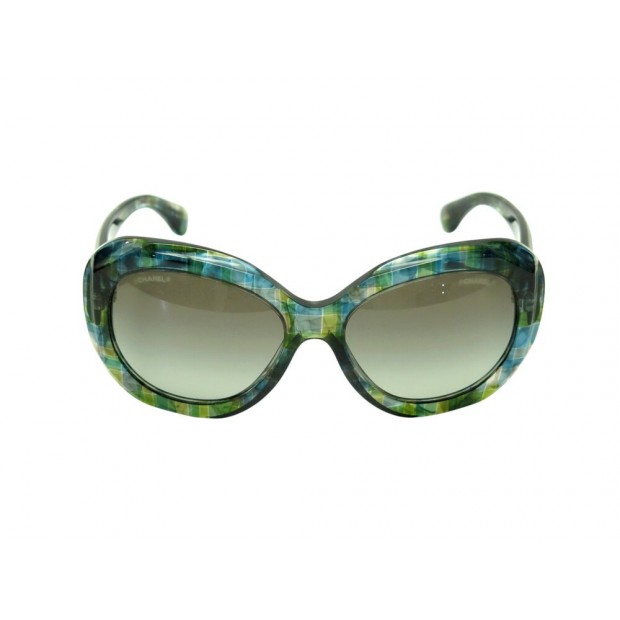 LUNETTES DE SOLEIL CHANEL 5323 RESINE VERTE ETUI CUIR MATELASSE SUGLASSES 530€