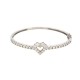 BRACELET JONC COEUR SERTI 30 DIAMANTS 1.55CT T15 OR BLANC 18K 10GR GOLD BANGLE