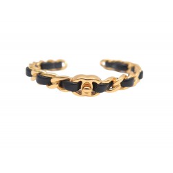NEUF BRACELET CHANEL OUVERT CHAINE FERMOIR TIMELESS 14.5 CM DORE BANGLE 780€