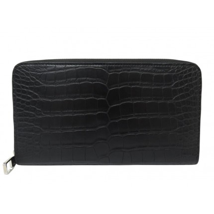 NEUF PORTEFEUILLE LOUIS VUITTON ZIPPY CUIR CROCODILE NOIR NEW BLACK WALLET 5250€