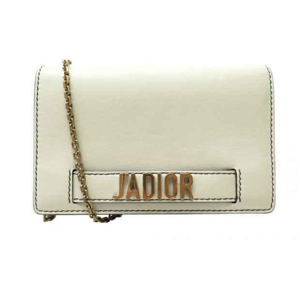 SAC A MAIN CHRISTIAN DIOR J'ADIOR POCHETTE WOC BANDOULIERE CUIR ECRU BAG 1750€