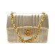 VINTAGE SAC A MAIN CHANEL TIMELESS MINI SQUARE 1991 EN CUIR DORE BANDOULIERE BAG
